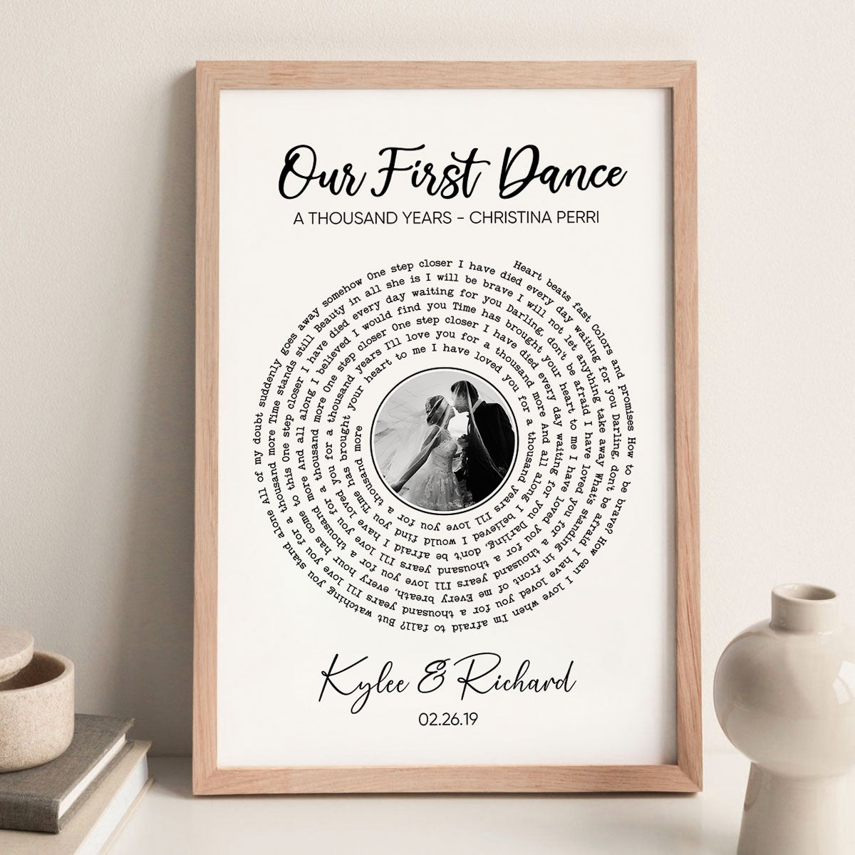 Custom Vinyl Lyrics With Photo, Personalized Music Photo Poster, Customizable Music Photo Gift, Anniversary Gift, Music Gift, Wedding Song Dance