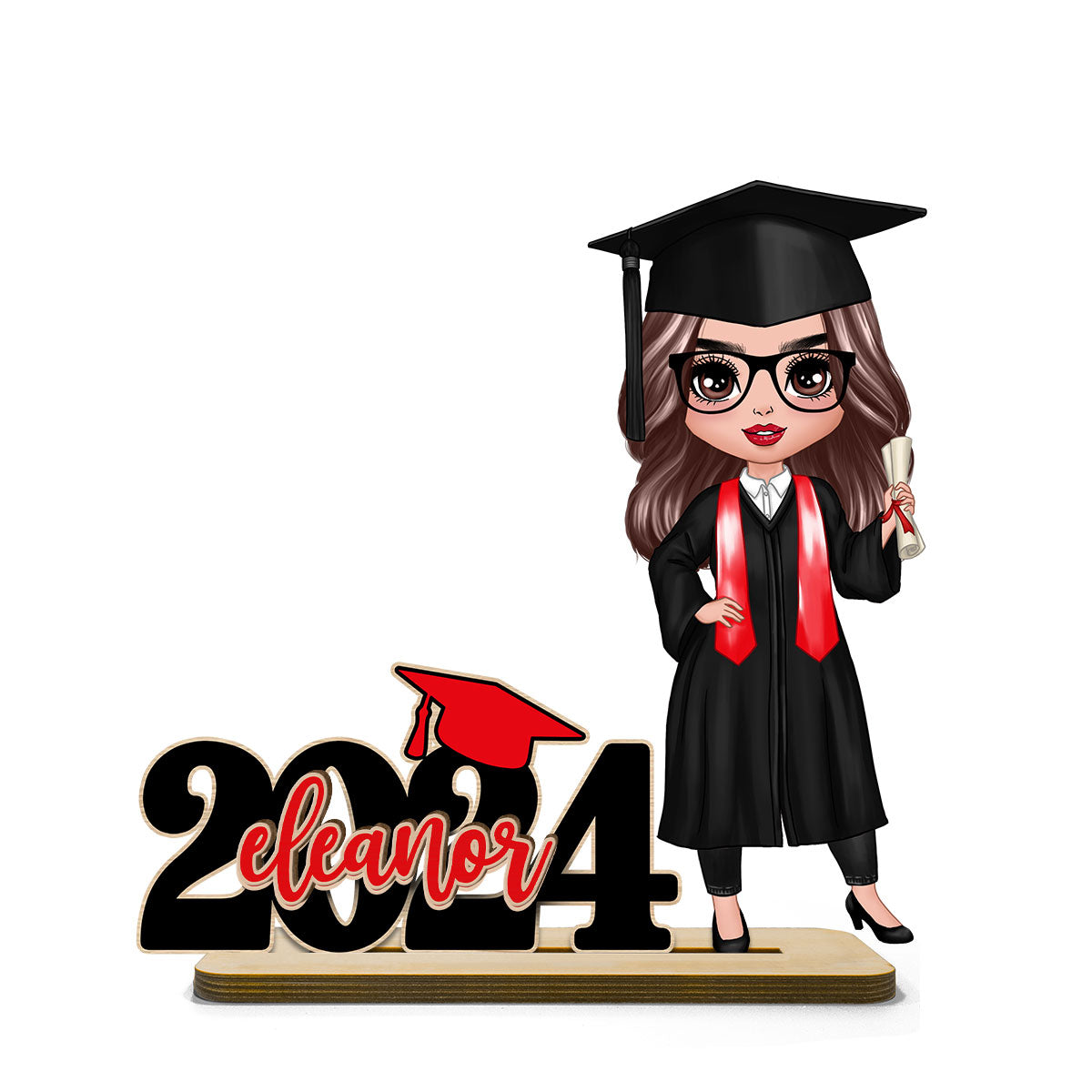 Graduation Gift Graduate Senior Class Of 2024 Personalized Standing Wooden Plaque