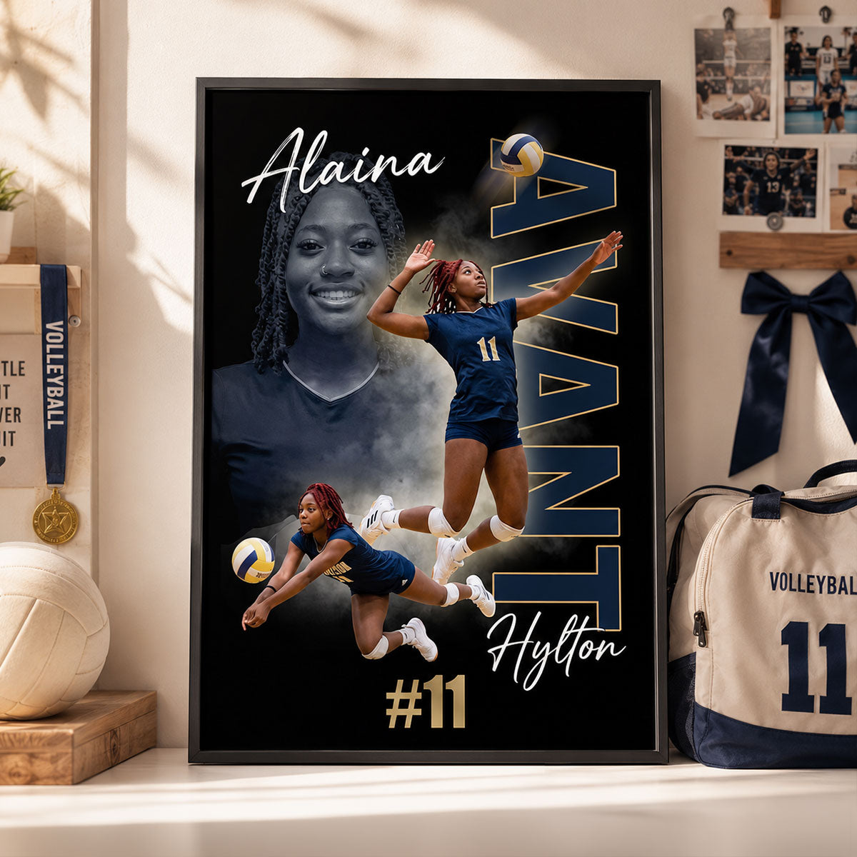 Custom Player Sport - Personalized Poster - Football Baseball Basketball Wall Art, Gift for Him, Boys Girls Room Decor