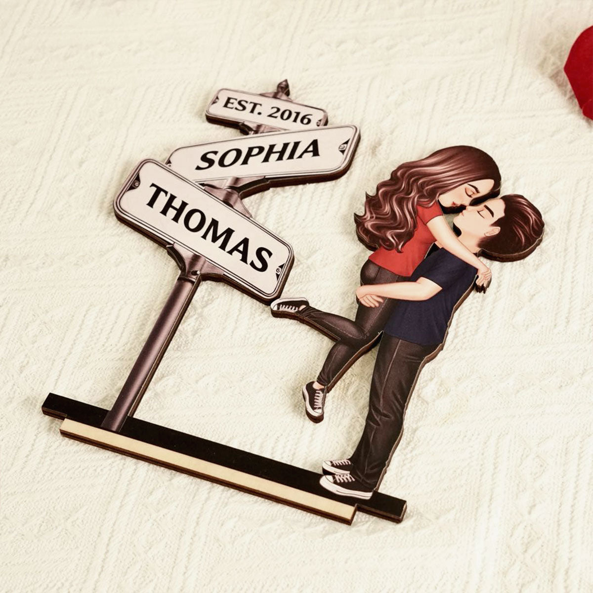 Custom Street Signs Couple Forever Together - Personalized 2-Layer Wooden Plaque - Heartfelt 2025 Gift, Anniversary Gift For Couple, For Him, For Her, Boyfriend, Girlfriend, Husband, Wife