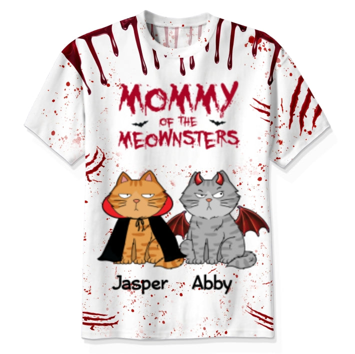 Halloween Mommy Daddy Of The Monsters Cats - Personalized 3D Shirt