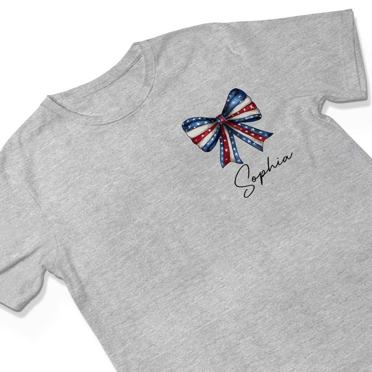 Coquette American Girl 4th Of July Independence Day Bow Personalized Shirt