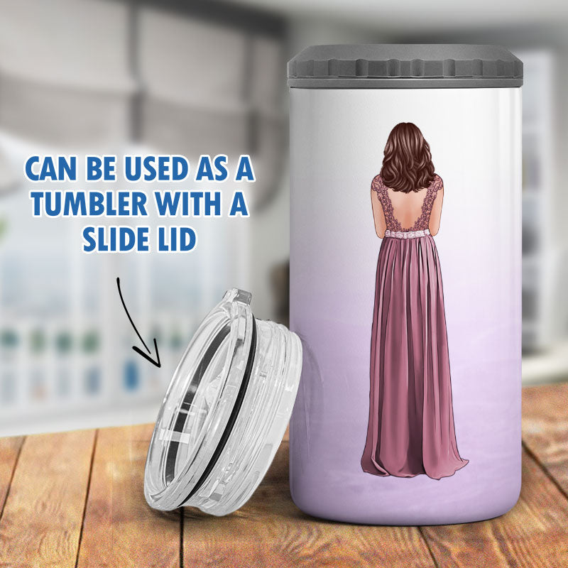 Watercolor Bride Maid Of Honor Bridesmaid Proposal Gift Bachelorette Party Personalized 4 In 1 Can Cooler