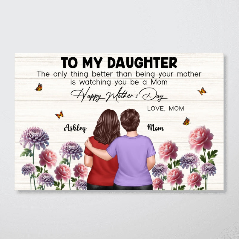 To My Daughter From Mom Happy Mother's Day Birth Flower Personalized Poster, Gift For Daughter