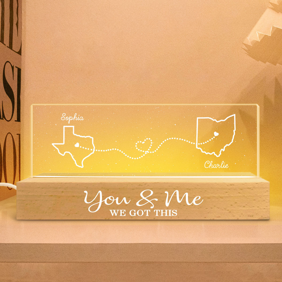 You & me we got this Personalized Acrylic LED Night Light, Heartfelt Anniversary Gift For Girlfriend, For Wife