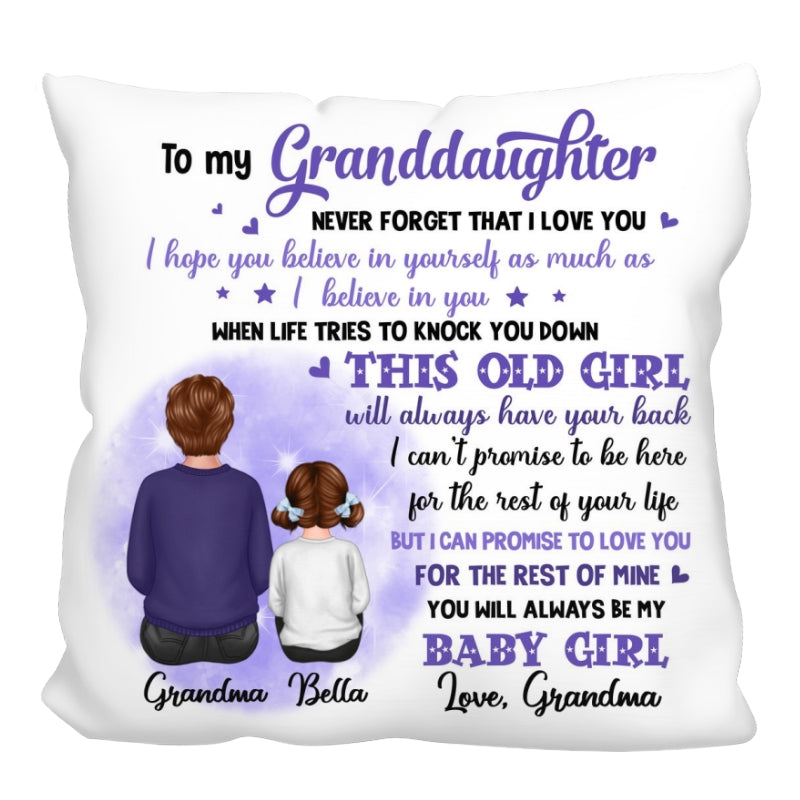 Purple To My Granddaughter Grandson Gift For Grandchildren Personalized Pillow (Insert Included)