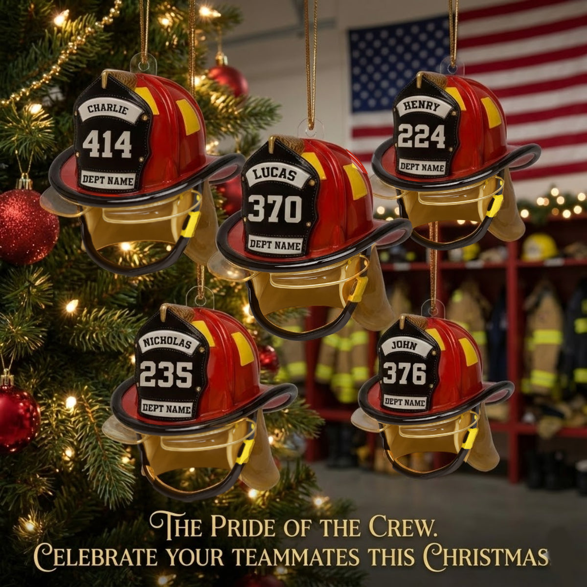 3D Effect Firefighter Helmet - Personalized Acrylic Car Hanger- Gift For Firefighter