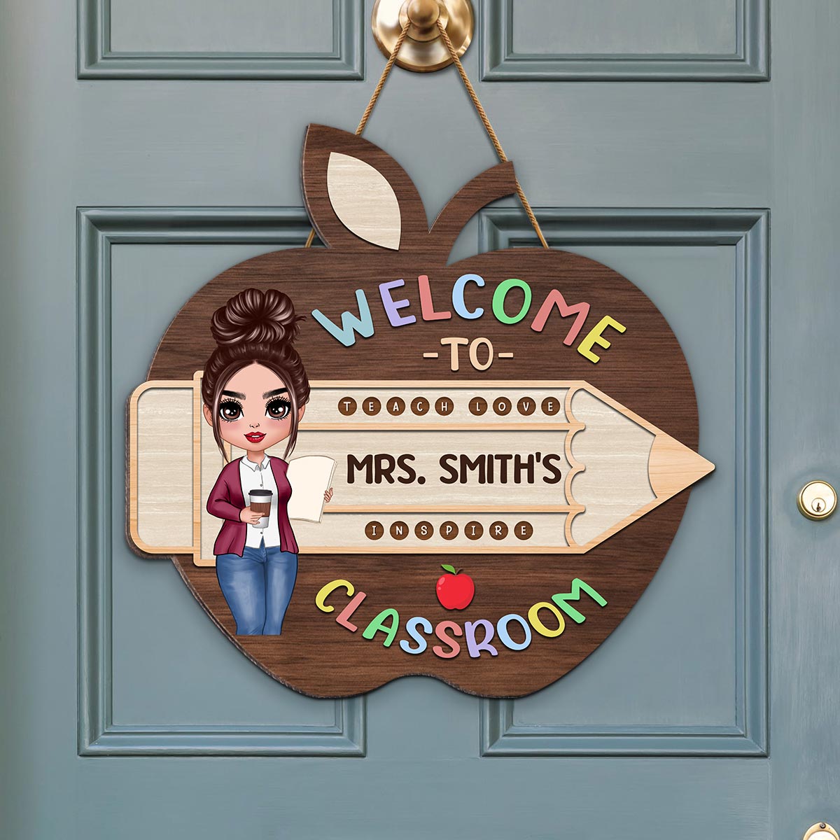 Welcome To Teacher Class Personalized Wood Sign, Back To School Gift For Teacher, Office Decor