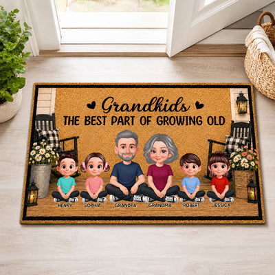Grandpa Grandma House Porch Grandkids Best Part Of Growing Old - Personalized Doormat - Gift For Grandparents, Spring Summer Decoration