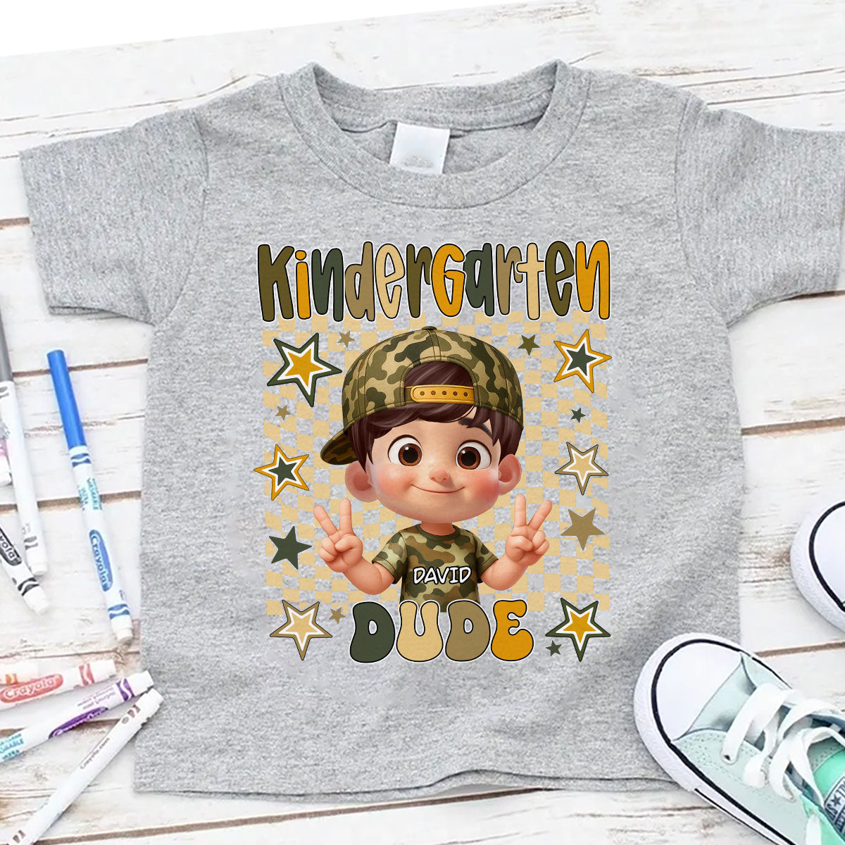 Retro Back to School Boys Personalized Shirt, Kindergarten Pre-K to Fifth Grade, School Boy Shirt