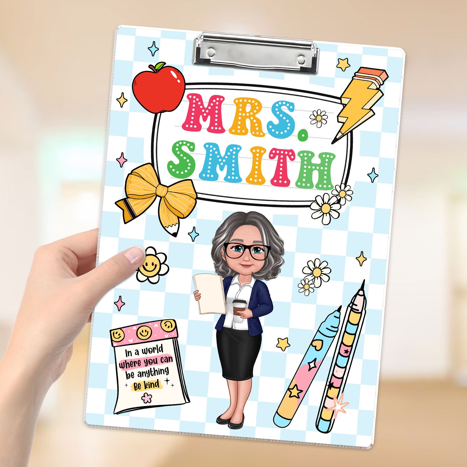Custom Teacher Clipboard With Name, Personalized Teacher Gifts, Back To School Gift, Thank You Gift for Teacher, Teacher Appreciation Gift