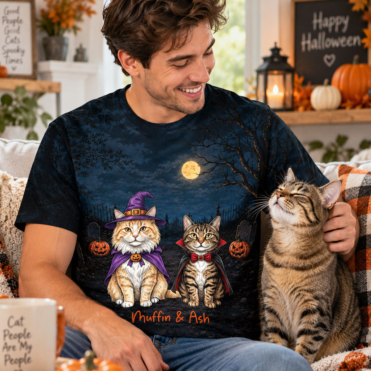 Halloween Dog Cat Custom Photo - Personalized Shirt - Funny Halloween Costume For Dog Cat Lovers