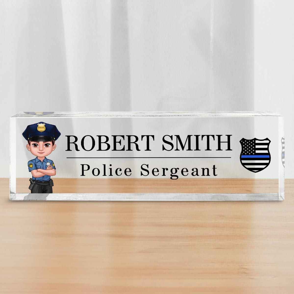 Personalized Acrylic Desk Name Plate, Office Decor, Appreciation Gift, Christmas Gift For Police Officers, Corrections Officers, Dispatchers, Firefighters, Nurse, EMS, Military Army Soldiers