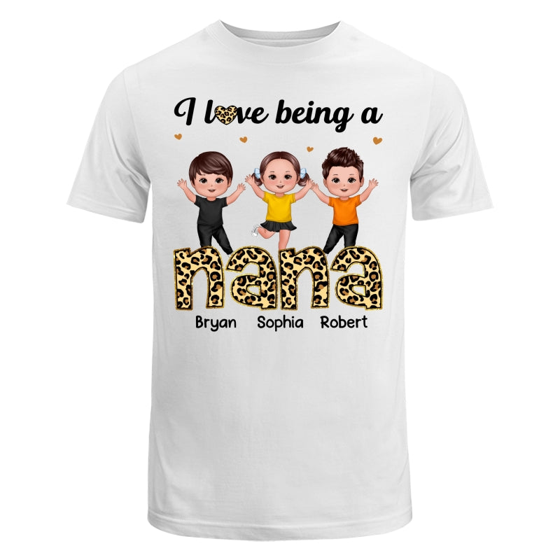 I Love Being Grandma Leopard Happy Kids Personalized Shirt