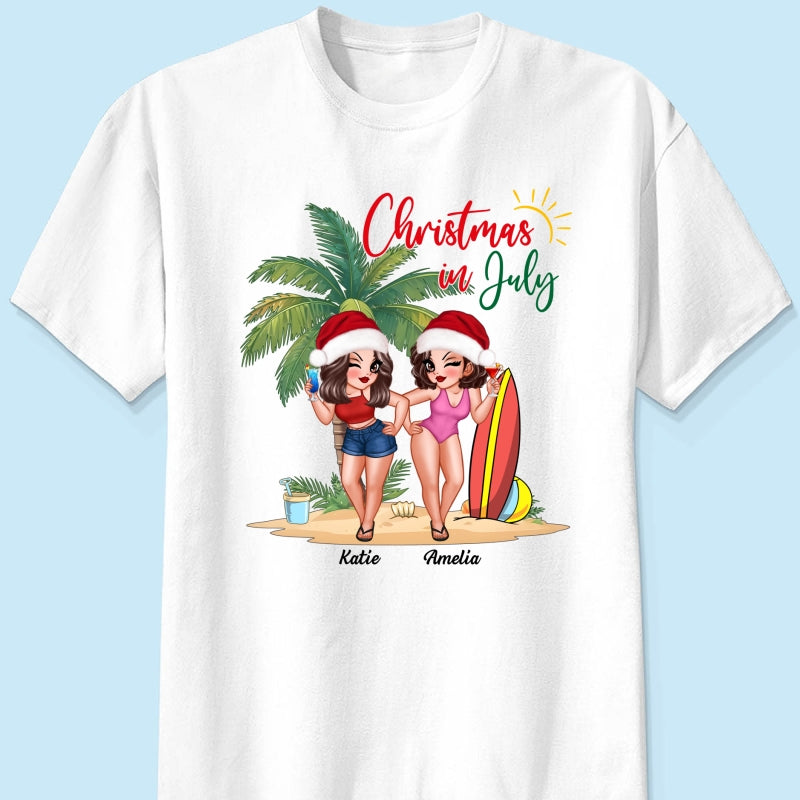 Christmas In July Summer Girls Personalized Shirt