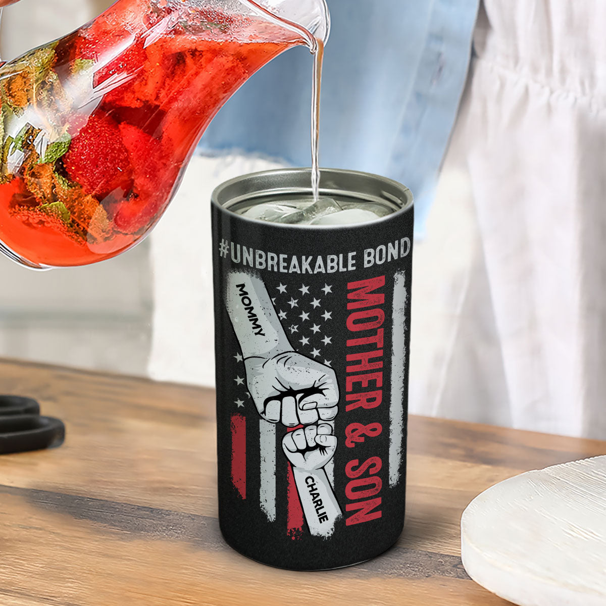 I'm A Lucky Son Of An Awesome Mom, Personalized Can Cooler, Gift For Son From Mom