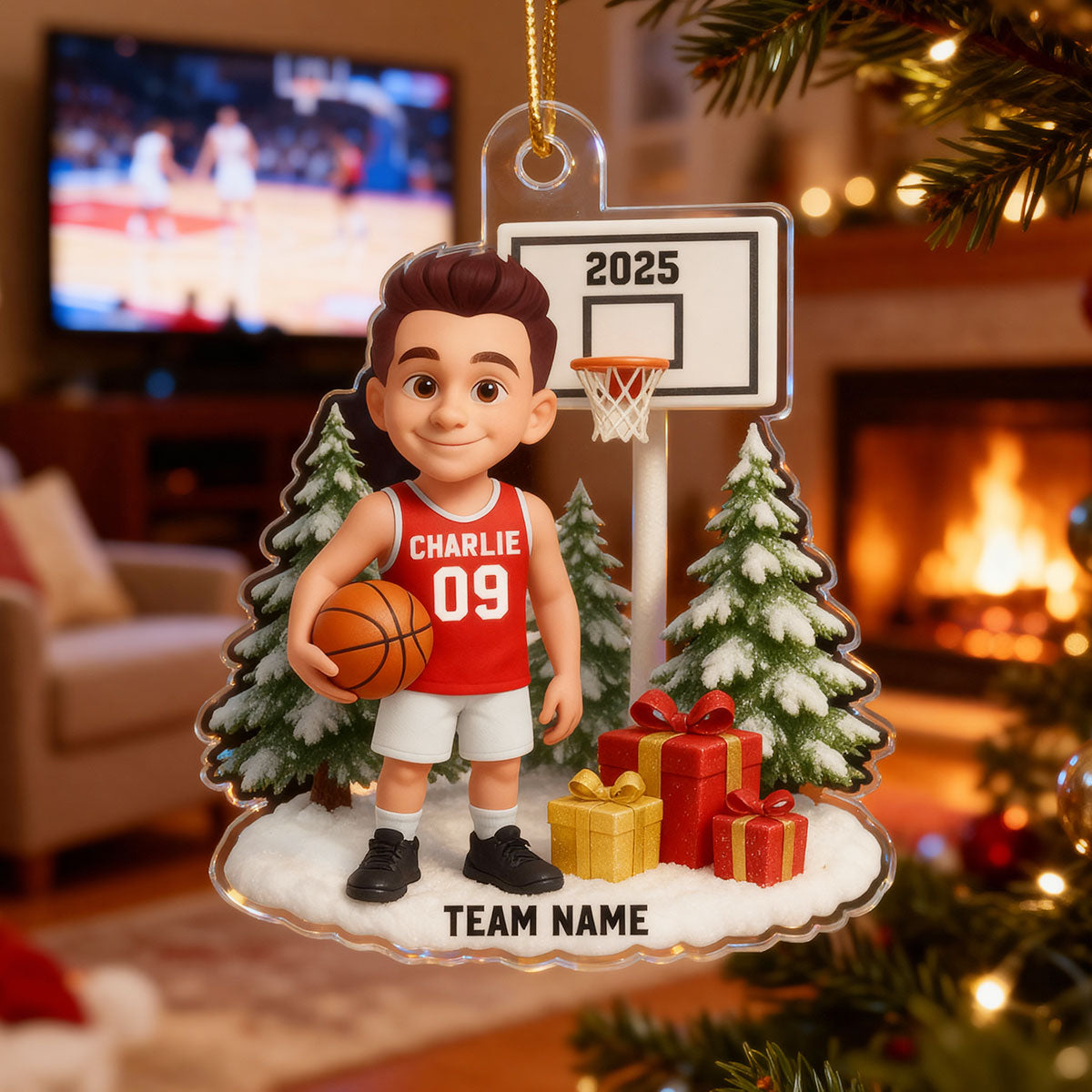 3D Shining Effect Christmas Cheerleader - Personalized Acrylic Ornament - Christmas Gift For Cheerleaders