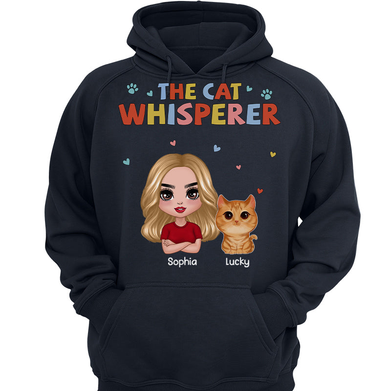 Colorful Text The Cat Whisperer Watercolor Cute Cats Personalized Shirt