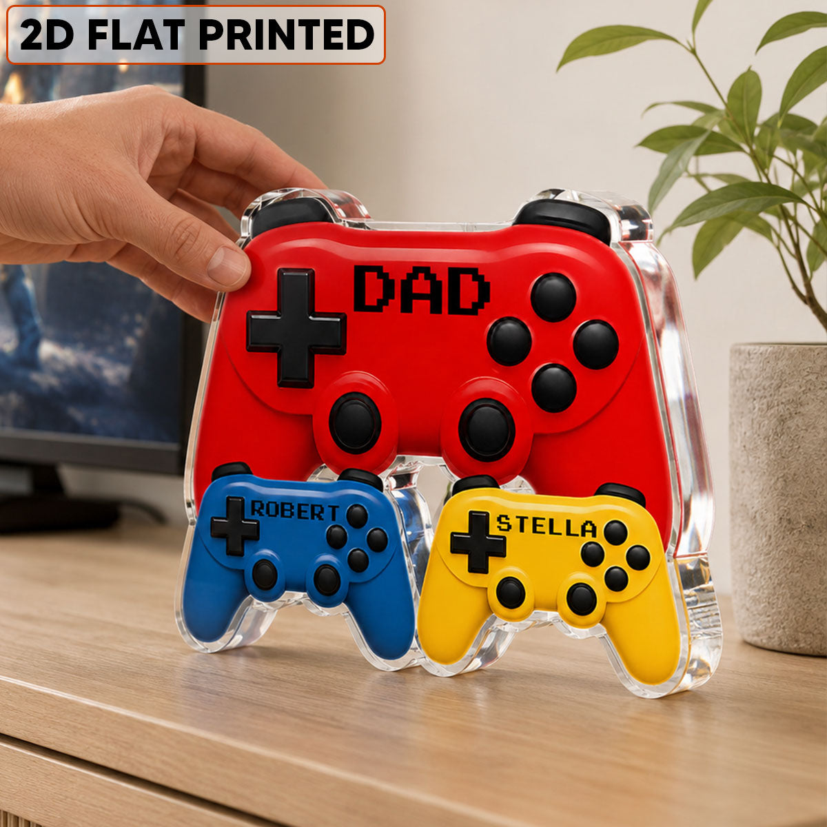 Gamer Dad Controllers - Personalized Acrylic Block Plaque - Father's Day Gift For Dad, Husband, Gamers