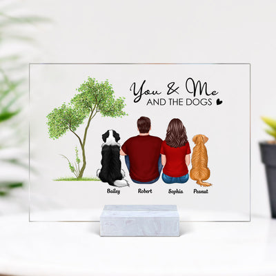 Couple & Dogs Back View Gift For Dog Lover Personalized Acrylic Plaque