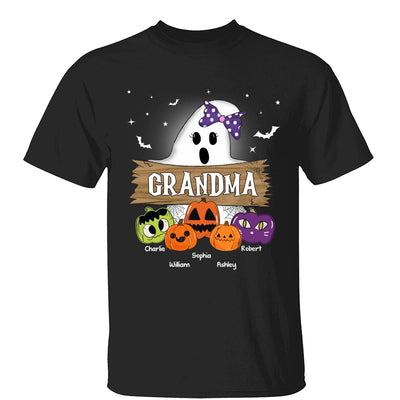 Halloween Grandma Mom Boo Kids Pumpkins Personalized Shirt
