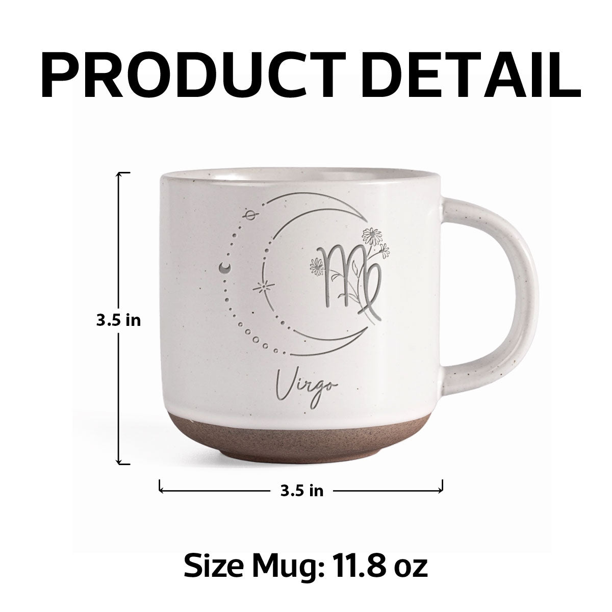 Custom Zodiac Sign Personalized Pottery Mug, Zodiac Moon