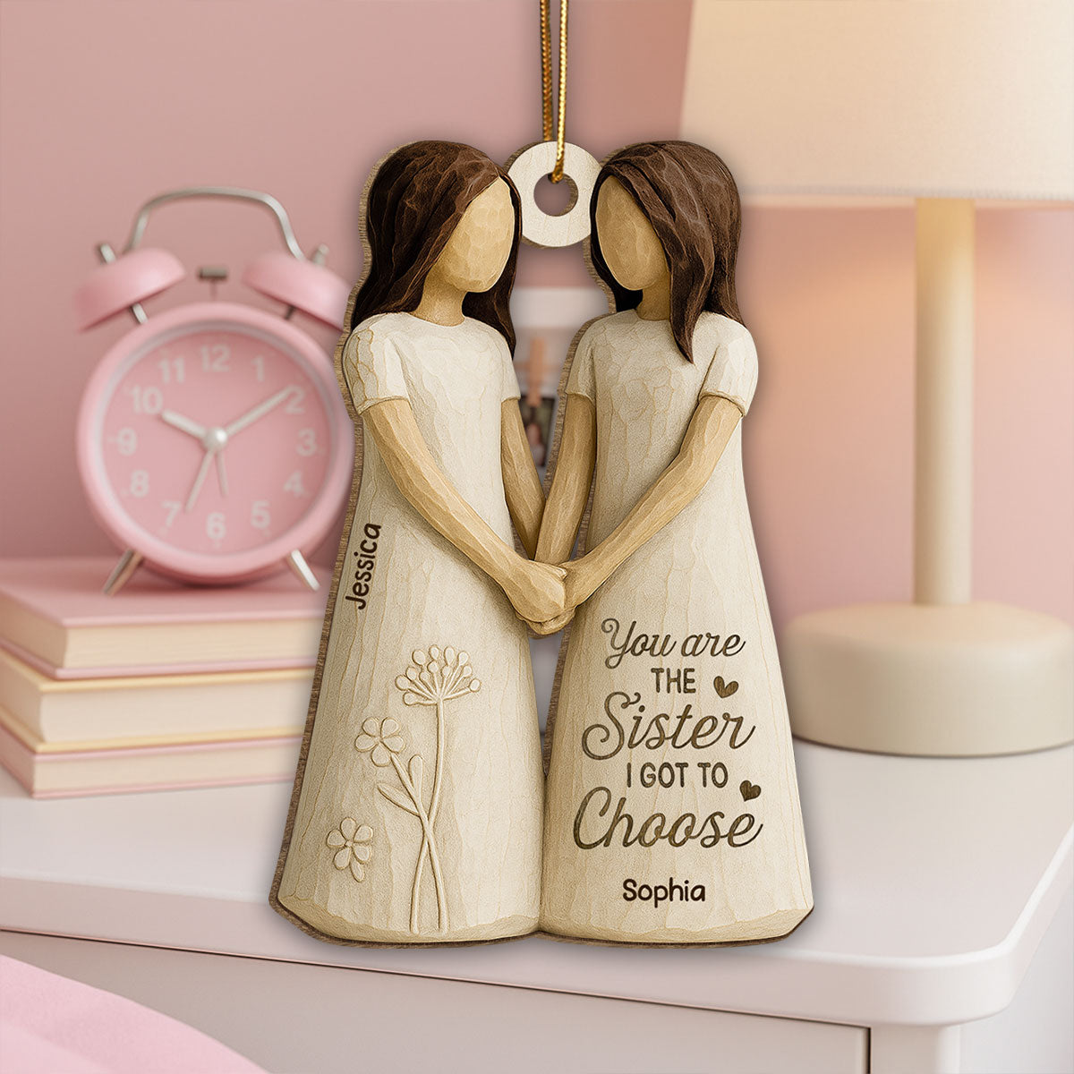 You Are The Sister I Got To Choose Personalized Wooden Ornament, Birthday Gift Friendship Gift for Besties, Best Friends