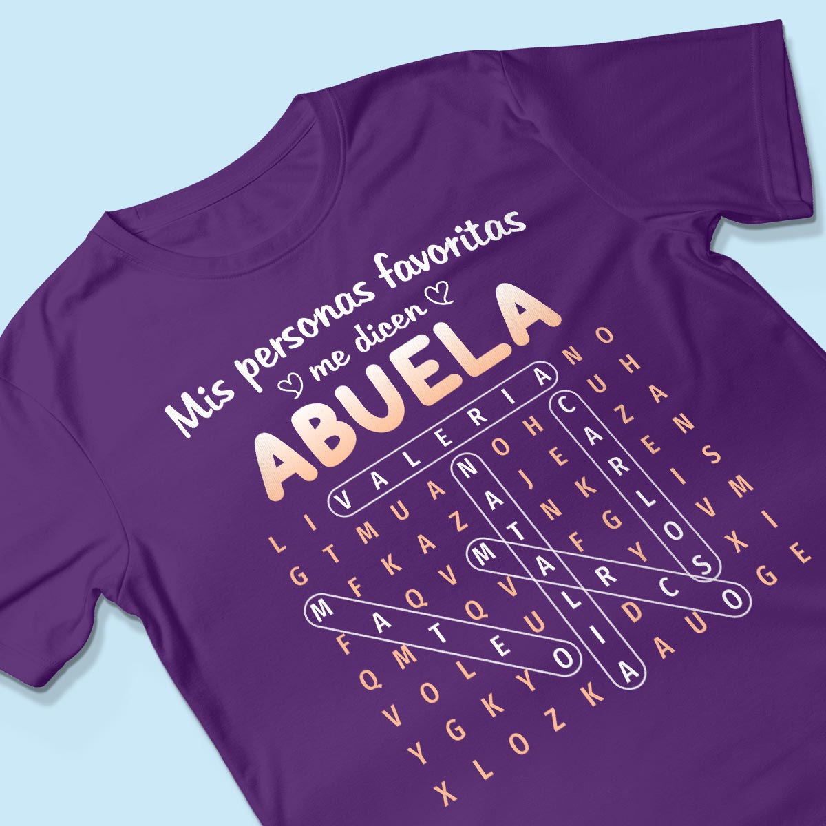 My Favorite People Call Me Abuela Word Search Puzzle - Personalized Shirt - Mother's Day Gift for Spanish Grandma