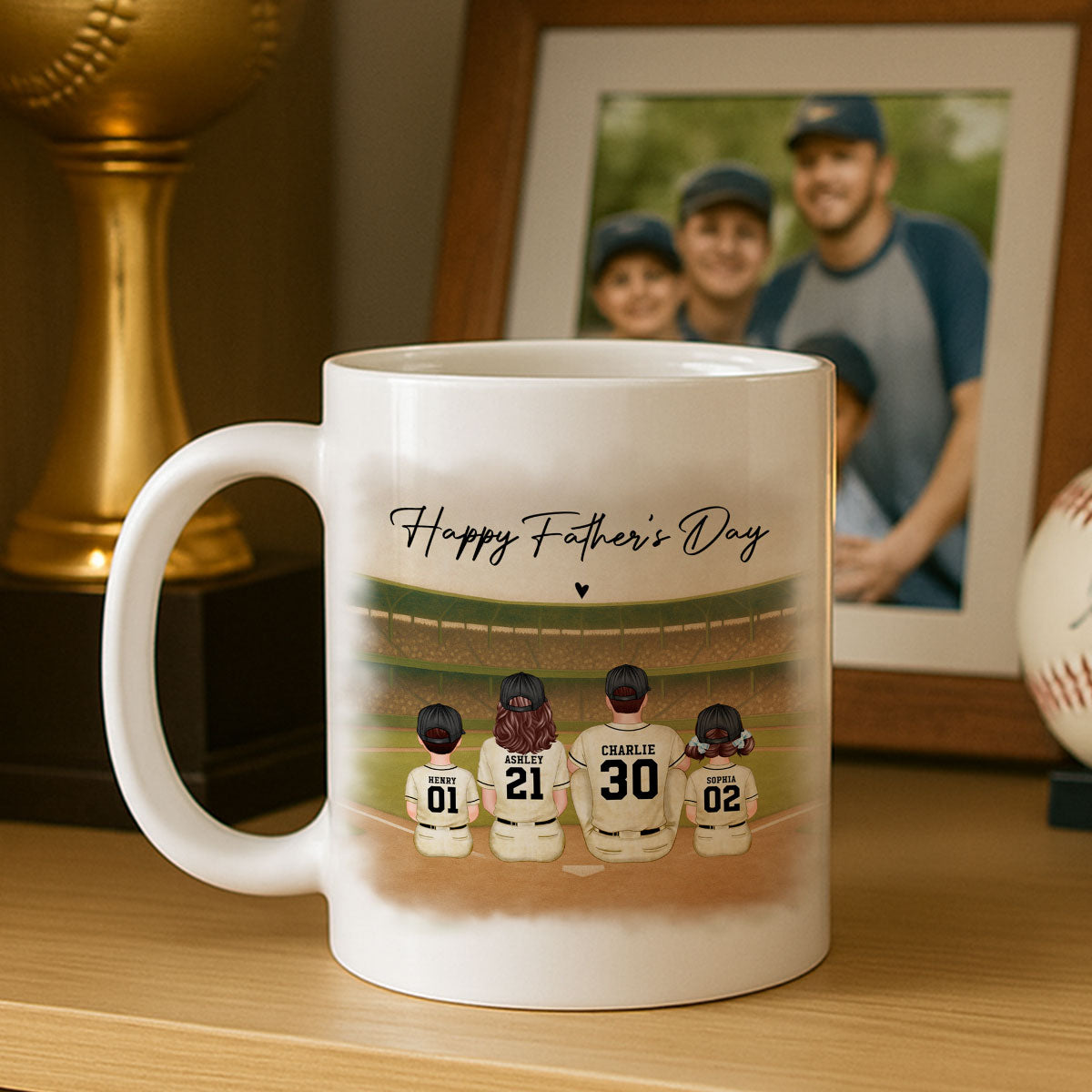 Retro Vintage Baseball Daddy's Dream Team Mug, Gift For Dad