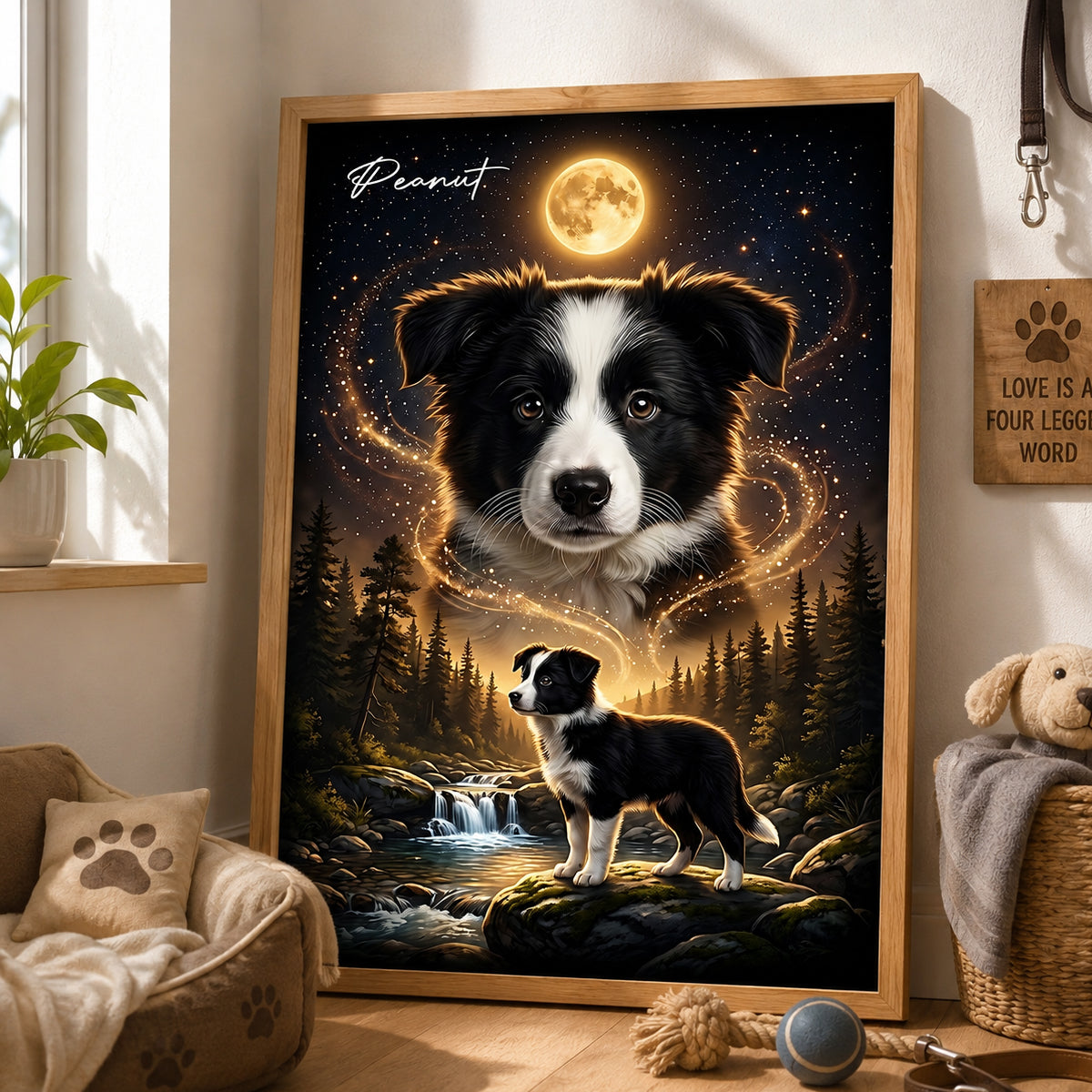 Dog Howling to the Moon - Personalized Poster - Gift for Dog, Cat Lovers, Pet Memorial Gift