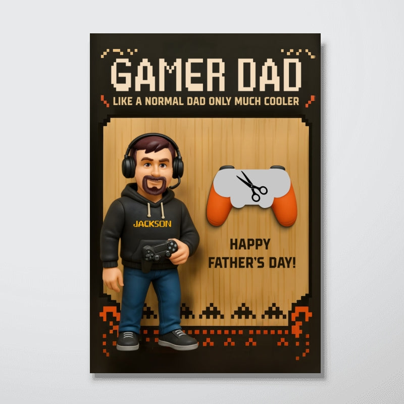 Gamer Dad Cooler Happy Father's Day Money Gift Personalized Poster, Gift for Dad, Gift for Husband