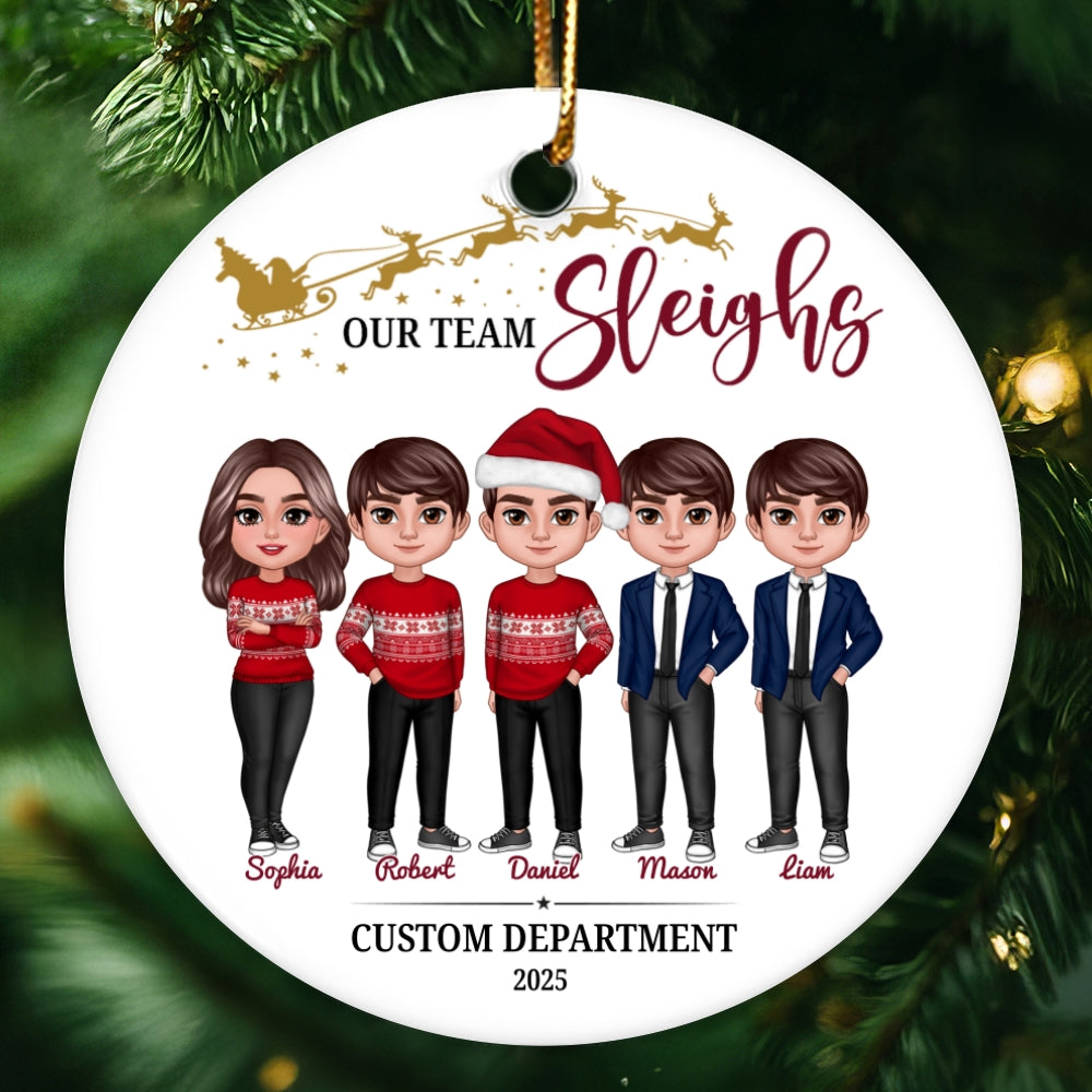 Staff Christmas Gifts, Best Team Ever Christmas Ornaments, Our Team Sleigh 2025 Ornament, Company Christmas Gift for Employees