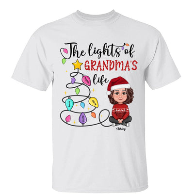The Light Of Grandma Mom Life Christmas Personalized Shirt