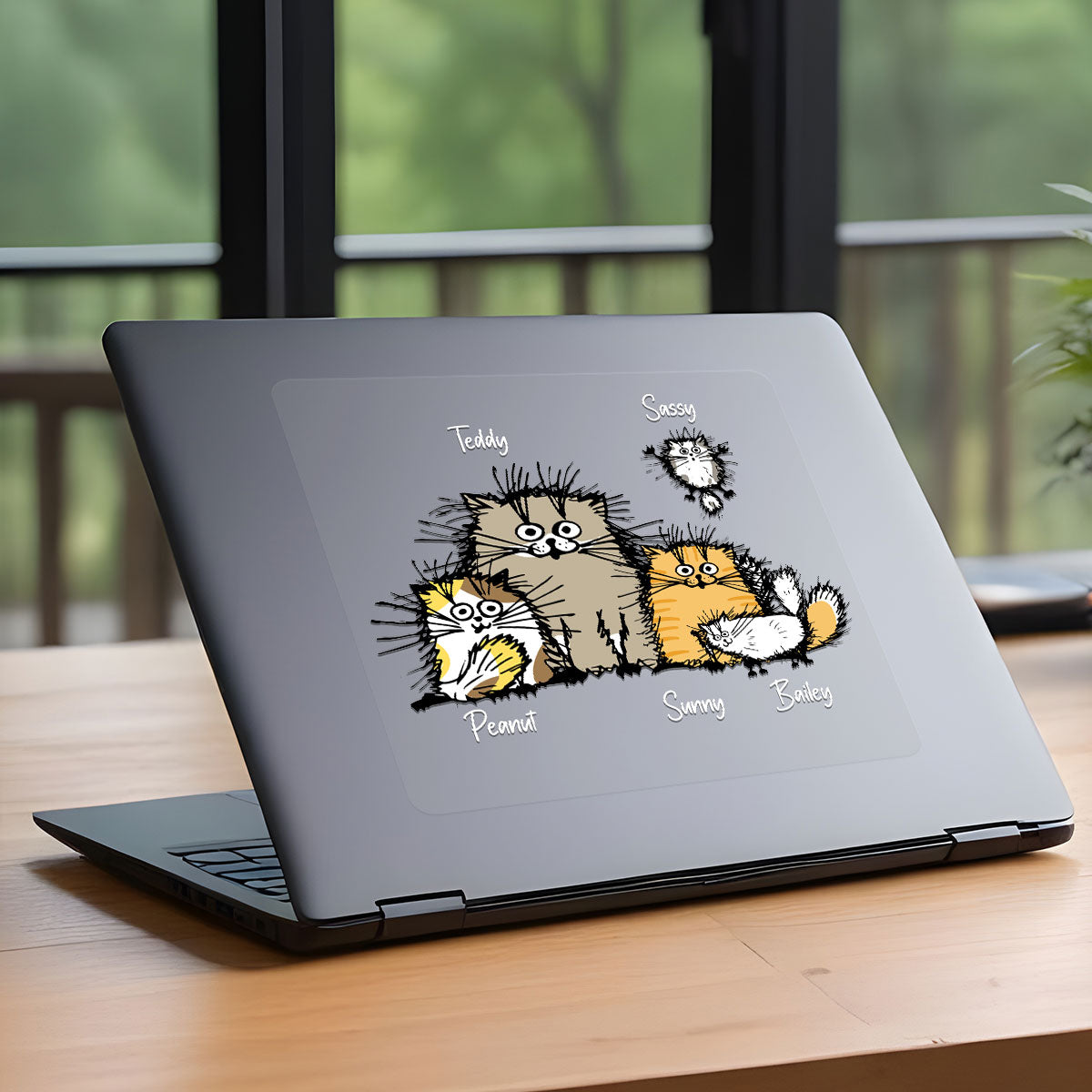 Cute Funny Cats Personalized Decal, Gift For Cat Lovers