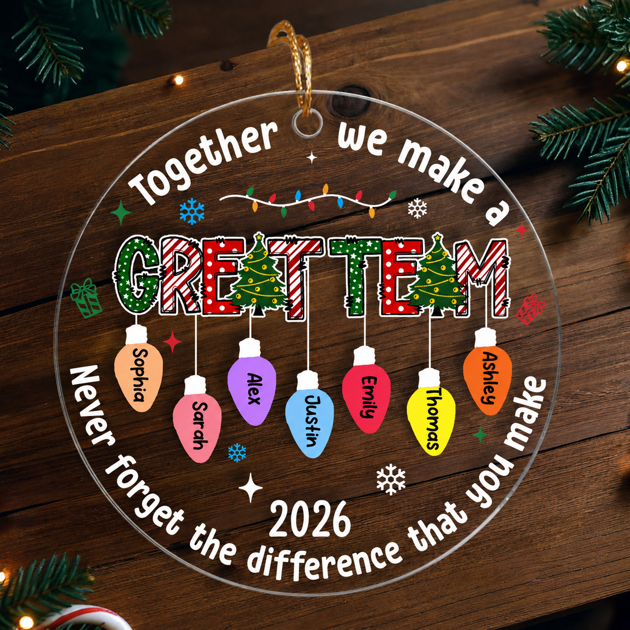 Together We Made A Great Team - Personalized Acrylic Ornament - Gift For Coworkers