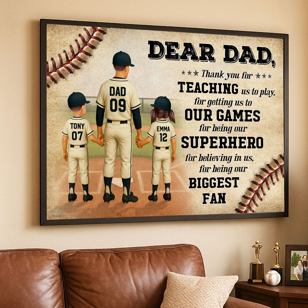 We Hit A Home Run Scoring You As Our Dad Baseball Dad Personalized Poster