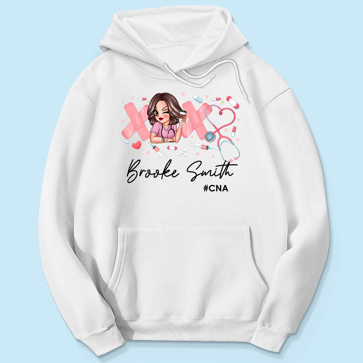 Pink Coquette XOXO Nurse Personalized Shirt, Birthday  Gift For Nurse Wife, Girlfriend, Bestie
