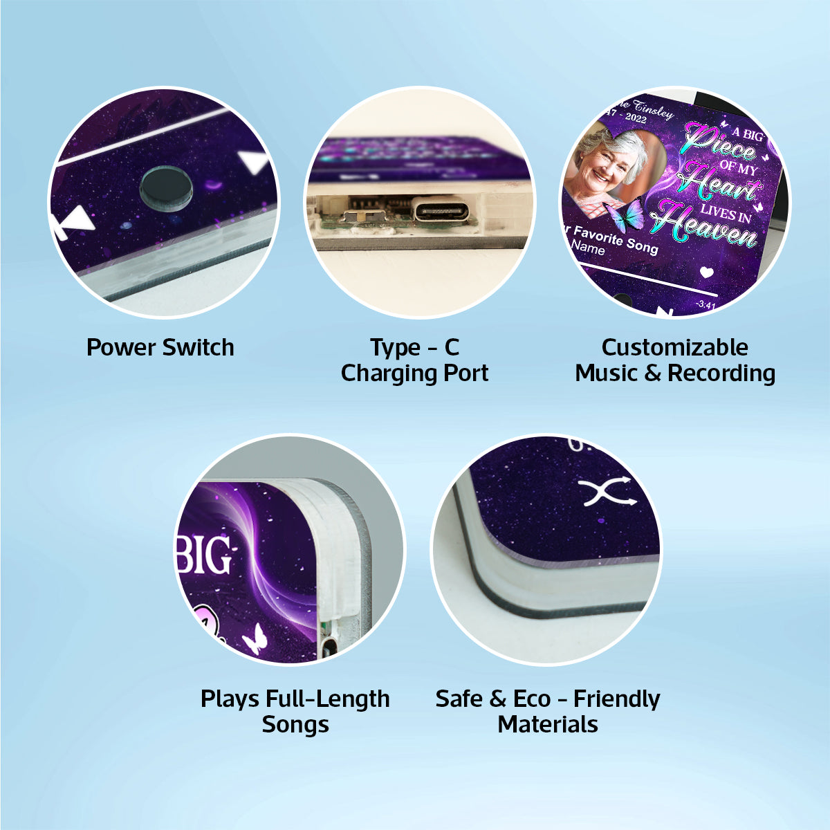 A Song from Heaven – Personalized Music Fridge Magnet With Photo of A Loved One Sympathy Gift, Memorial Gift, Remembrance Gift