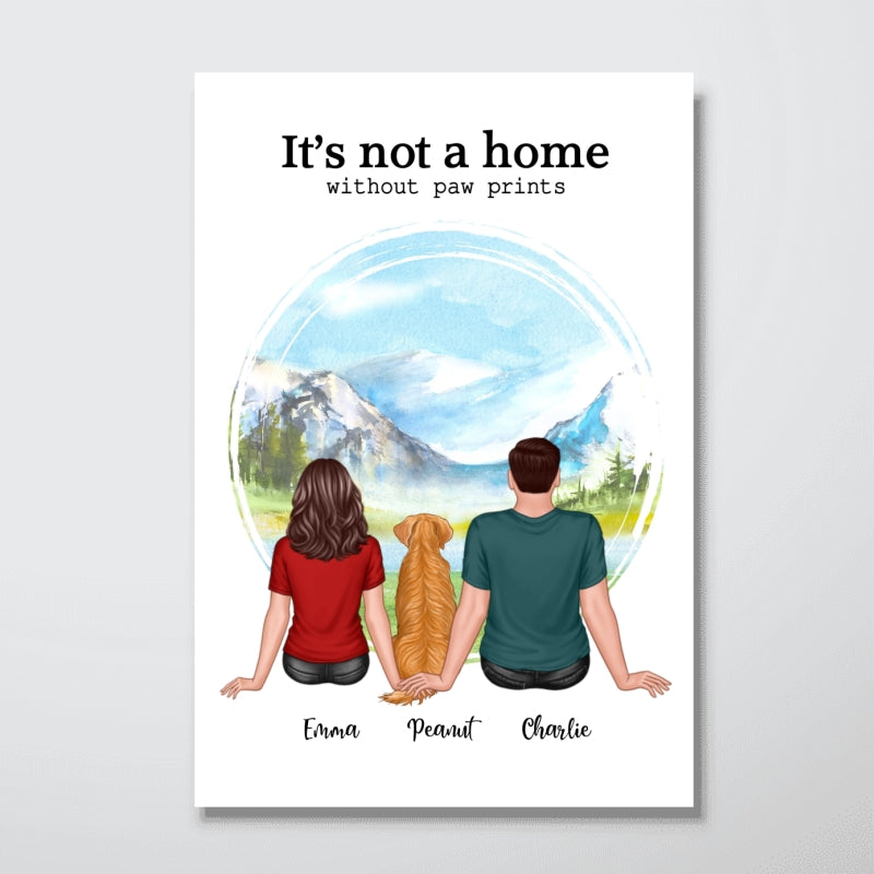 It‘s Not Home Without Paw Prints Gift For Dog Lover Cat Lover Personalized Vertical Poster