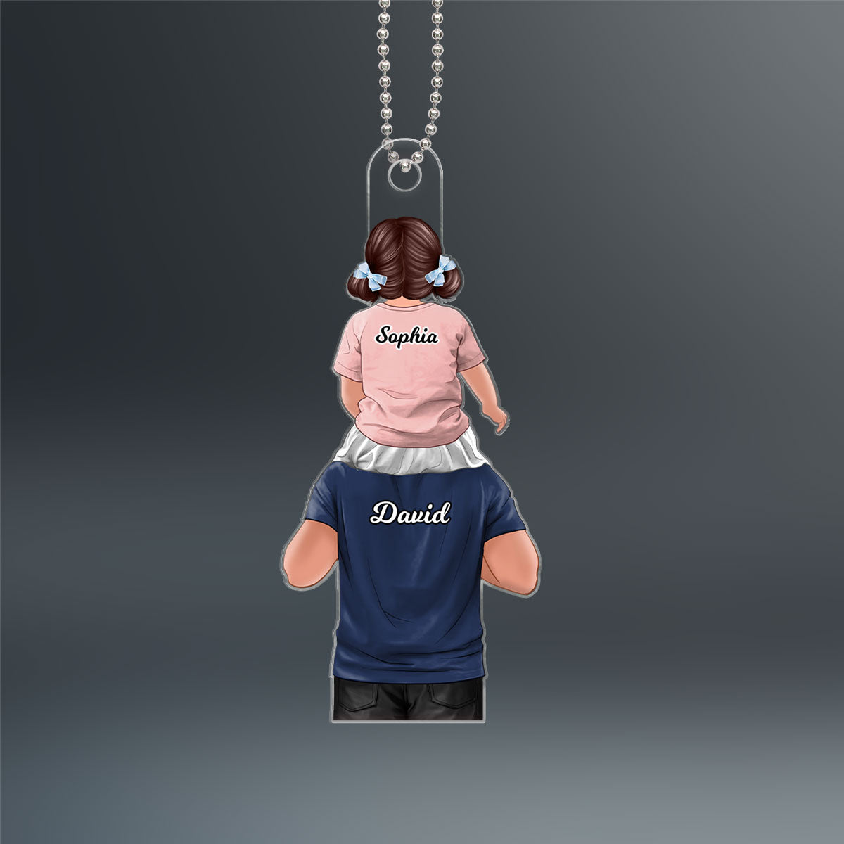 Dad And Daughter Son Piggy Back Personalized Ornament