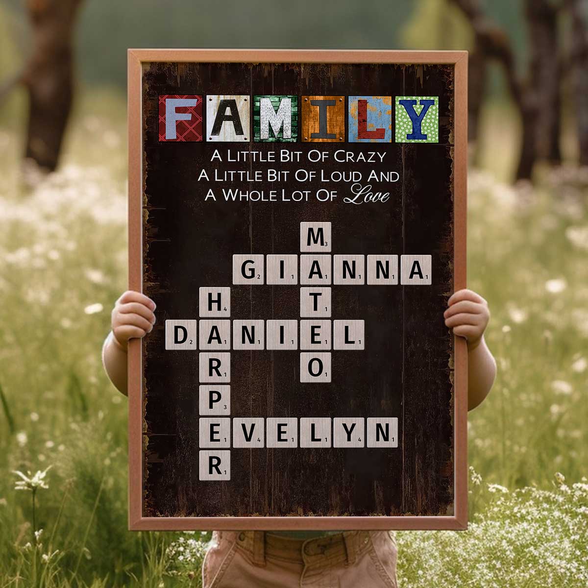 Family A Whole Lot Of Love Crossword Puzzle Art Home Decor Personalized Poster