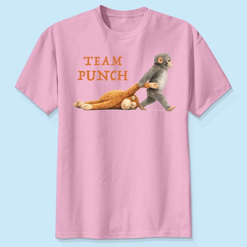 Team Punch Monkey Graphic Shirt, Viral Baby Monkey, Animal Lover Gift