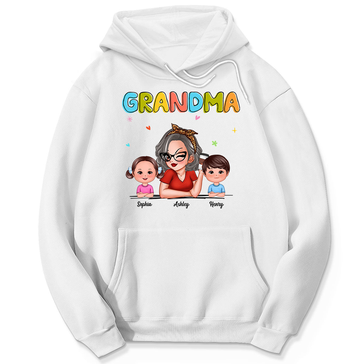 Colorful Beautiful Grandma With Grandkids Personalized Shirt