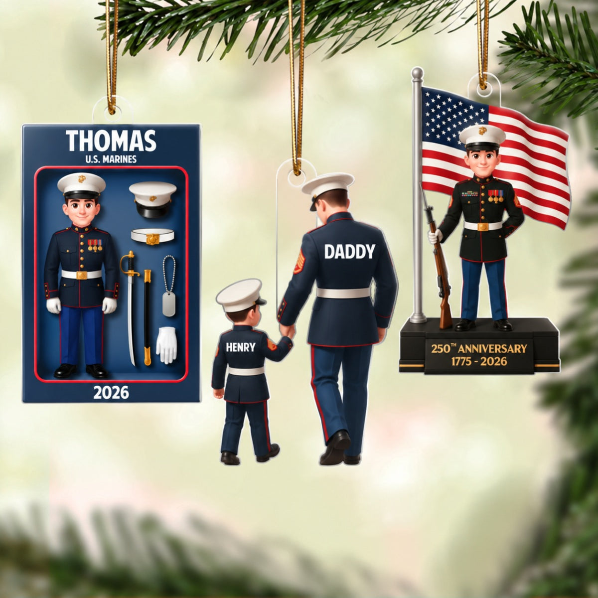 Military Action Figure - Personalized Acrylic Ornament - Special Gift For The Military