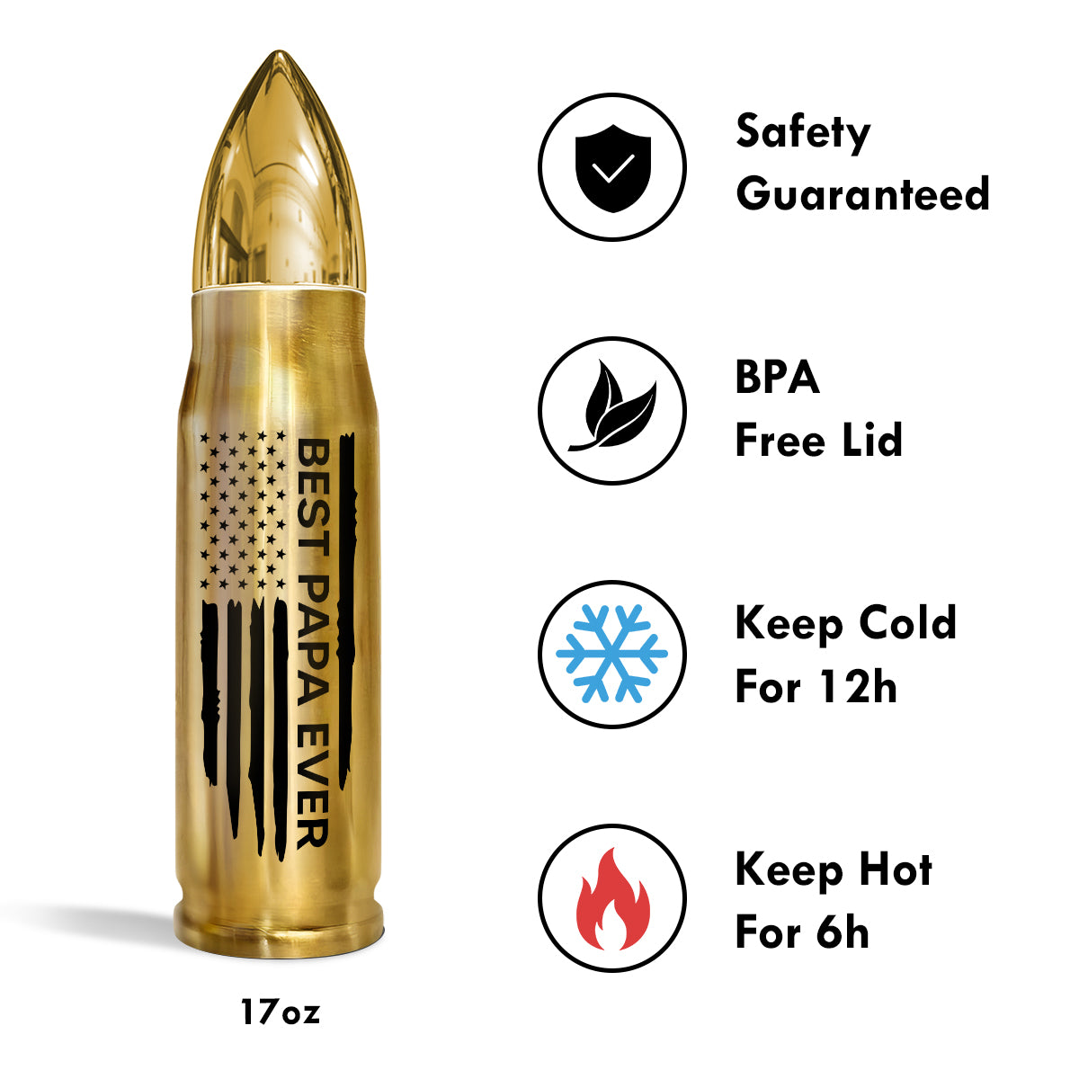 Best Dad Ever Nation Flag Piggy Back Man & Kid Gift For Husband Father Figures Personalized Bullet Tumbler