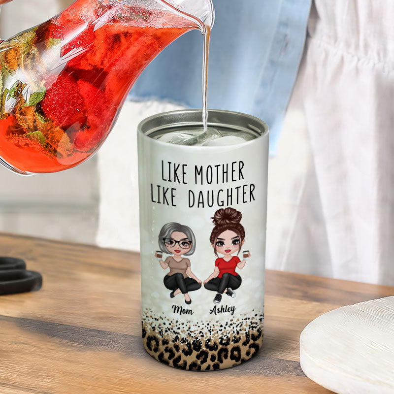 Doll Like Mother Like Daughter Leopard Personalized 4 In 1 Can Cooler