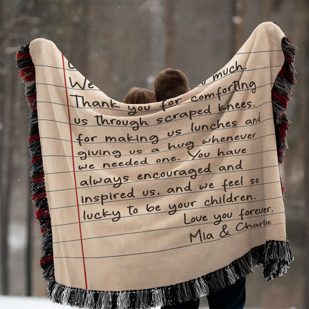 Letter To Mom Gift From Children Personalized Tapestry Woven Blanket