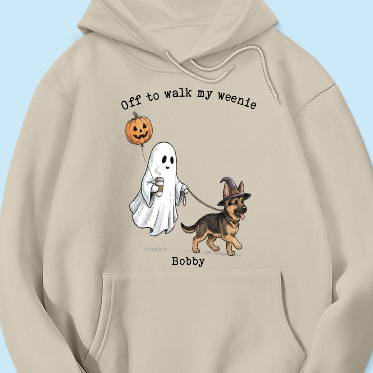 Off to Walk My Dog - Personalized Shirt - Halloween Spooky Ghost Trendy Tee for Dog Moms, Dog Dads