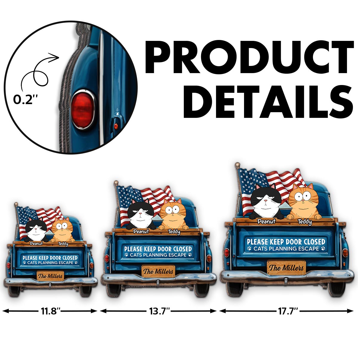 Cats Planning Escape Truck Personalized Wood Sign