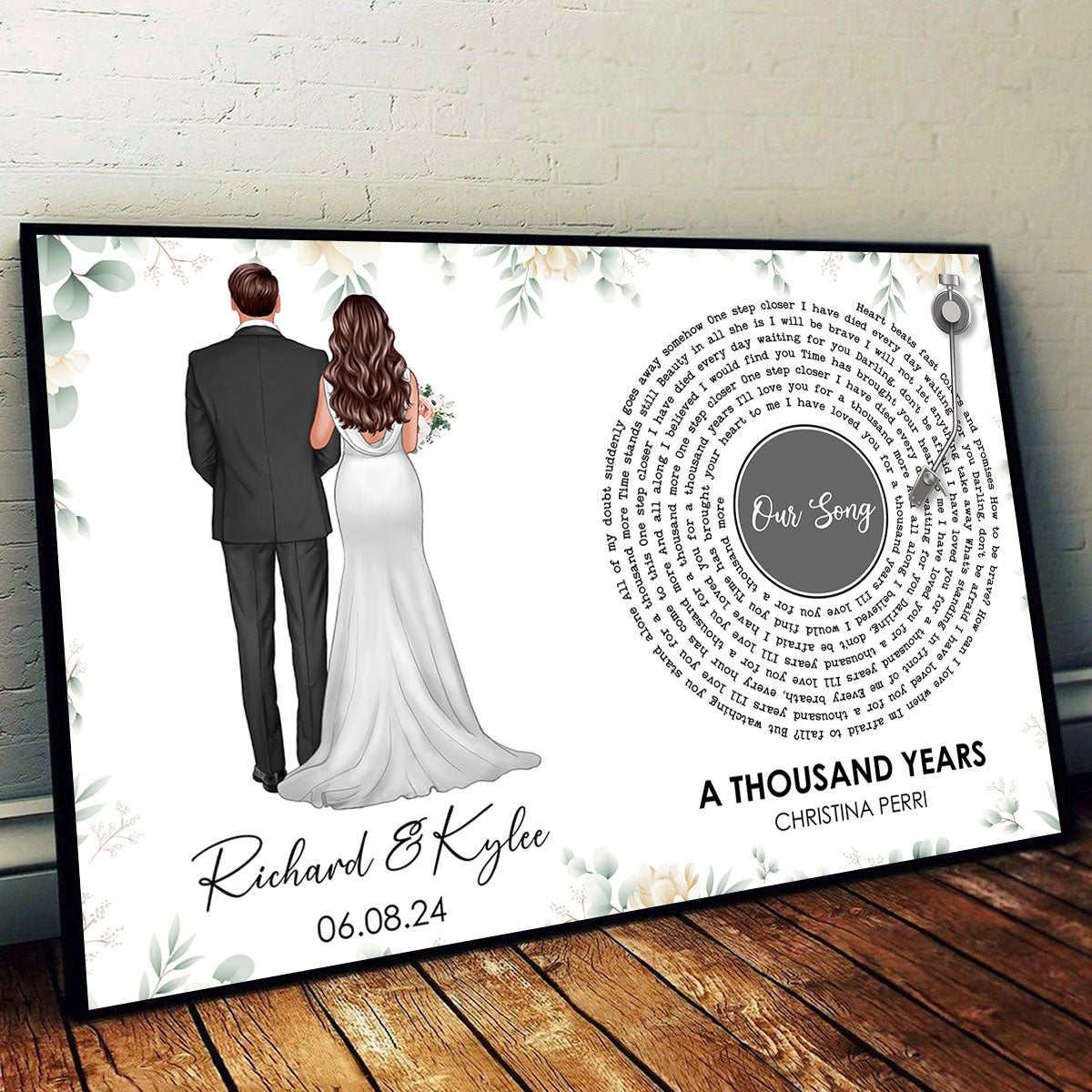 Bride & Groom Wedding Song Lyrics Wedding Gift, Anniversary Gift Personalized Poster